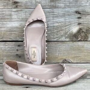 Valentino Garavani Blush Studded Loafers